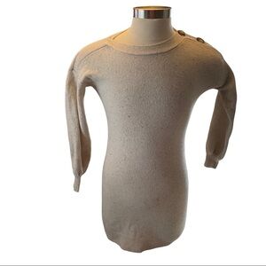 Madewell Cream with Black Specks (Heather) 100% Merino Wool Sweater Dress XS